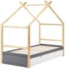 Kinderbett Haus Kiefernholz ORGEVAL 90 x 200 cm mit Stauraum Grau Bild 5