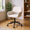 FurnitureR Beige Bürohocker, Modernes Design, Chenille, Komfortabel, Einstellbar, Ergonomisch Bild 3