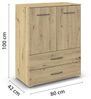 rauch Aditio Box, Kommode, 2-türig, 2 Schubladen, mit Softclose-Funktion, Farbe Eiche Artisan, BxHxT 80x100x42cm Bild 3