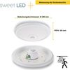 Sweet LED Deckenleuchten Bewegungsmelder weiß LED fest integriert 12W 850lm 4000K, Bewegungsmelder, LED fest integriert, Neutralweiß, Deckenlampe Bild 4