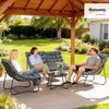 Outsunny Sitzgruppe 4 Personen mit 2er Sofa, Sessel, Beistelltisch, Sitzkissen, (Stahl Gartenmöbel Set 4, 4-tlg, wetterfest Balkonmöbel-Set), für Garten, Terrasse, Balkon, Grau Bild 2