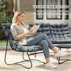 Outsunny Sitzgruppe 4 Personen mit 2er Sofa, Sessel, Beistelltisch, Sitzkissen, (Stahl Gartenmöbel Set 4, 4-tlg, wetterfest Balkonmöbel-Set), für Garten, Terrasse, Balkon, Grau Bild 3