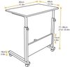 DlandHome Laptoptisch Höhenverstellbar mit Rollen 80 cm Betttisch Beistelltisch pflegetisch auf Rollen Computertische Mobiler Schreibtisch Laptop Ständer für krankenbett Büro Schlafzimmer Schwarz Bild 3