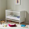 Kids Collective Babybett umbaubar zu Kinderbett 60x120 cm mit Matratze und Lattenrost, Raufallschutz Vollholz 120 x 60, weiss sehr stabil Made in Europe Bild 5