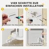 PawHut Treppenschutzgitter Ausziehbar 0-136cm 87 cm Hoch Türschutzgitter Treppenschutzrollo Absperrgitter Treppengitter für Haustiere Türgitter Schutzgitter Geeignet für Treppen Türen Innen & Außen Bild 4