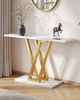 LITTLE TREE Konsolentisch Flurtisch für den Eingangsbereich 43-Zoll-Sofatisch Flurtische für das Wohnzimmer, weiß und goldfarben Bild 2