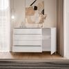 Lookway Kommode AURORA SILVER 1D4S mit Schubladen und Metallbeinen, Breite: 140 cm Bild 4