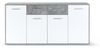 Forte ANTUZA Kommode B x H x T: 162,3 x 88,1 x 34,2, Holzwerkstoff, Betonoptik hellgrau/Weiß, Klein Bild 4