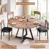 Esstisch Runder und 4 Esszimmerstühle Set, Essgruppe 5-Teilig, Küchentisch mit stabilem Metallgestell und 4 stühle, platzsparender Esszimmertisch aus Holz im Industrial Design (Vintage Braun, 107cm) Bild 4