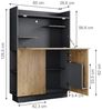 Sekretär Schreibtisch Alena Anthrazit/Goldkraft Eiche 85 x 28.6 cm Vicco Bild 3
