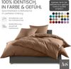 Bettwaesche-mit-Stil Mako-Satin Spannbettlaken hellbraun 200x200cm Höhe 5-10cm Bild 4