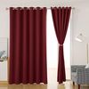 Deconovo Vorhang Blickdicht Ösen Gardinen Kinderzimmer Thermogardine Kälteschutz Fenstervorhang, 229x229 cm(HöhexBreite), Rot, 2er Set Bild 3