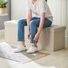 Sitzbank mit Stauraum, 110 cm, klappbare Sitztruhe, Aufbewahrungsbox, Fußbank, Beige Bild 5