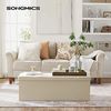 Sitzbank mit Stauraum, 110 cm, klappbare Sitztruhe, Aufbewahrungsbox, Fußbank, Beige Bild 2