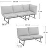 SVITA Gartenlounge-Set GRENADA, (4-tlg, 1x 3-Sitzer, 1x 2-Sitzer, 1x Couchtisch, 1x Beistelltisch), Multifunktionslounge, Gartenliege, Metallgestell, inkl. Kissen Bild 4