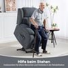 HOMCOM Relaxsessel mit Liegefunktion, Massagefunktion (Fernsehsessel mit Aufstehhilfe, 1-St, Elektrisch Relaxsessel), mit Fernbedienung, Seitentasche, Fußteil, Leinenoptik, Dunkelgrau Bild 4