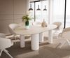 Esstisch Edge Oval 220x120 Keramik Laminam®Travertino Bianco Creme-Weiß ?Pilier Metall Weiß Bild 2