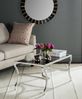 SAFAVIEH Modern Accent Table with Iron Legs, in Silver and Black, 93 X 50 X 43.18 Bild 2