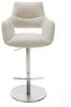 Barstuhl Yago-Flex Webstoff Soft Beige Drehfuß höhenverstellbar Edelstahl Silberfarben Taschenfederkern Bild 3