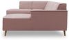 DOMO Collection Jules Wohnlandschaft, Skandinavisches Sofa mit Federkern, Couch in U-Form, rosa (Flamingo), 191 x 333 x 159 cm Bild 4