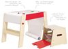 roba Maltisch & Hocker Set - inkl. Stuhl & Papierrolle - Holz - Natur / Rot Bild 4