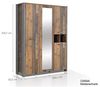 Möbel-Eins CASSIA Kleiderschrank 4-trg, Material Dekorspanplatte, Old Wood Vintage/betonfarbig Bild 3