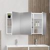 Baikal Camerino Schrank mit Spiegel, Mehrzweck-Badezimmerschrank, wahlweise mit oder ohne LED-Licht, einfache Montage, montierter Schrank, weißes Finish, 120 cm Bild 5