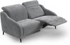 Cavadore 3er-Sofa Blue, 3-Sitzer Couch im modernen Design mit motorischer TV-Funktion inkl. klapptisch, USB-Anschluss, Kopfteilverstellung, mattschwarzen Metallfüßen, 192 x 93 x 104, Flachgewebe, Grau Bild 5