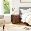 DUMOS Kommode für Schlafzimmer mit 2 Stoffschubladen, hohe Kommode Organizer für Kleidung, Schrank Kinderzimmer, Aufbewahrungsturm mit Schrank, Metallrahmen, Holzplatte, leichte Kinderzimmermöbel Bild 2