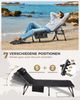 KingCamp Übergroße Sonnenliege Klappbar 5-Fach Verstellbar Gartenliege Liegestuhl Dreibeinliege Liege Campingliege mit Kopfkissen und Seitentasche bis 150 kg für Garten Urlaub Strand Pool 200x68 cm Bild 5