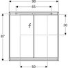 Geberit ONE Spiegelschrank mit ComfortLight, 2 Türen, Aufputzmontage, 90 x 90 x 15 cm, 505.813.00, Farbe: weiss / Aluminium pulverbeschichtet - 505.813.00.2 Bild 3