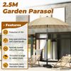 Angel Living Sonnenschirm Terrassenschirm Ø 250cm, Rund Shanghai Stil, UV-Schutz 50+, mit Kurbel, ideal für Garten, Terrasse, Hof und Pool Bild 4