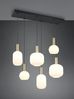Retro Pendelleuchte DIVA 6-flammig mit Glasschirmen in Weiß, Breite 92cm Bild 2