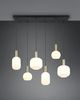 Retro Pendelleuchte DIVA 6-flammig mit Glasschirmen in Weiß, Breite 92cm Bild 3