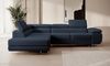 Selsey STEVIL - Ecksofa L-Sofa mit Schlaffunktion, Bettkasten, Ottomane links, Veloursbezug Dunkelblau Bild 2