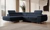 Selsey STEVIL - Ecksofa L-Sofa mit Schlaffunktion, Bettkasten, Ottomane links, Veloursbezug Dunkelblau Bild 5