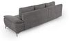CAVADORE Schlafsofa Lina Ecksofa mit Schlaffunktion, Bettkasten, XL-Longchair und Steppung im Sitz / 290 x 85 x 163 / Flachgewebe: Hellgrau Bild 5