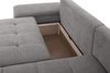 CAVADORE Schlafsofa Lina Ecksofa mit Schlaffunktion, Bettkasten, XL-Longchair und Steppung im Sitz / 290 x 85 x 163 / Flachgewebe: Hellgrau Bild 4