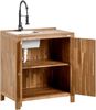 Outdoor-Küche 3er Set mit Spüle VENOSA Akazienholz Braun Schwarz Bild 5