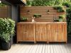 Outdoor-Küche 3er Set mit Spüle VENOSA Akazienholz Braun Schwarz Bild 2