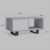 Skraut Home | Couchtisch mit Türen | 92 x 50 x 45 cm | Esszimmer | Modell Wind| Farbe Weiß/Eiche Bild 3