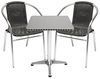 Bistrogarnitur eckig 3-teilig Aluminium - Rattan / Schwarz Bild 1