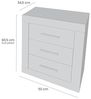Mattfy Cambria und Graphit Nachttisch Victoria mit 3 Schubladen, praktisches und Elegantes Design, Farben, Holz, 50 cm (Breite) x 60,5 cm (Höhe) x 34,5 cm (Boden) Bild 2