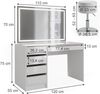 Schminktisch Sherry Weiß/Gold 120 cm mit LED-Spiegel und Hocker Vicco Bild 3