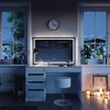 Schminktisch Sherry Weiß/Gold 120 cm mit LED-Spiegel und Hocker Vicco Bild 4