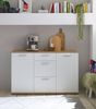 Kommode BC 1035 Sideboard mit 3 Schubladen Weiß / Artisan Eiche Nb. ca. 135 x 86 x 38 cm Bild 4
