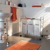 COMPACTOR Wäschesammler mit 3 Fächern, Verchromter Stahl und Polycotton, Auf Rollen, 74 x 45,5 x 75 cm, RAN2594 Bild 4