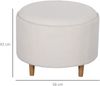 HOMCOM Sitzbank Ottomane mit Stauraum, Klappdeckel (Hocker, 1-St, Polsterhocker), für Wohnzimmer, Schlafzimmer, Weiß, Ø56 x 42 cm Bild 3