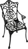 Sessel Jugendstil, Aluguss grau antik Bild 5