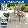 DanDiBo Baumbank Rund Metall Wetterfest Grau 96590 Rundbank ø 120 cm Gartenbank Sitzbank Bank Garten Antik Bild 3